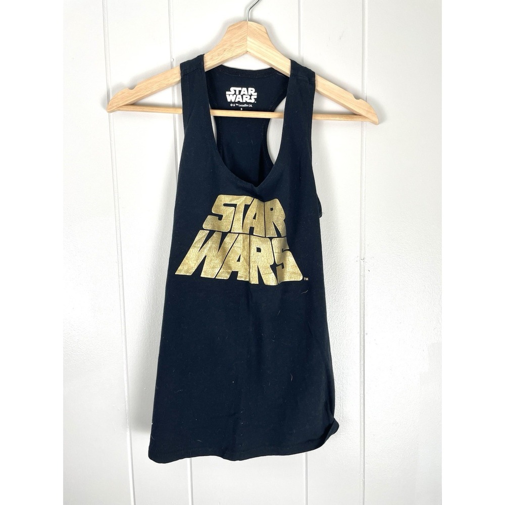 Star Wars Lucasfilm Ltd. Stretch Tank Top Women's Black‎ and Gold Size S